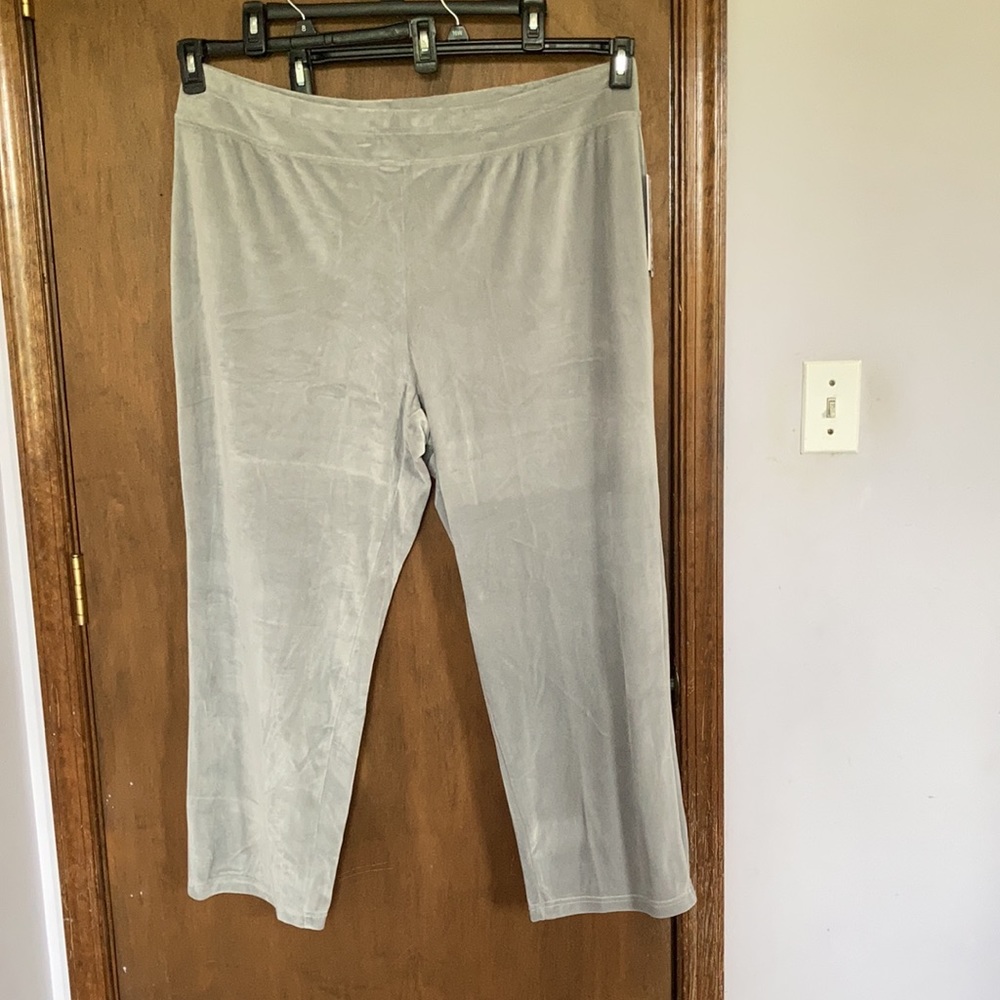 2 pairs Sportelle gray velour velvet soft comfy pull on pant 2X - Picture 8 of 15